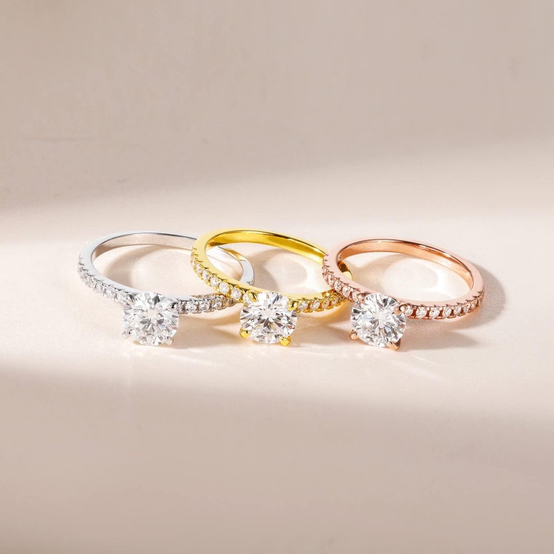 EAMTI 925 Sterling Silver 1.25 CT Round Solitaire Cubic Zirconia Engagement Ring Halo Promise Ring Size 5.5 - Image 3